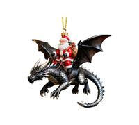 4 PCS Dragon Ornaments for Christmas Tree - Santa Riding a Flying Dragon Hanging Decoration, 2D Acrylic Holiday Pendant, Seasonal Décor, Christmas Ornaments For The Home, Ceiling, Shelf, Bookshelf Car