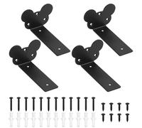 4 Pcs Escuadras Para Estanterias, 12.5cm Soporte Estanteria Pared, Soportes para Estantes, Soporte Baldas Pared, Escuadras Estanterias Metalicas Invisibles, Soportes Flotantes (Negro/Ratón/12.5cm)