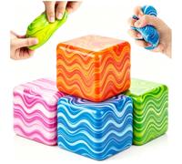 4 Pcs Fidget Toys Squishy Stress Cube, Cubo De Hielo Sólido Azúcar De Malta Lleno De Alta Densidad Juguetes Alivio del Estrés Squishy Bolas Fidget Autismo Cubo De Alivio