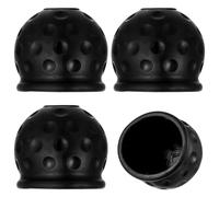 4 Pcs Fundas de Bola Remolque, Ø 50 mm Tapa Protectora para Enganche de Remolques, Protector Cubierta de Bola de Barra de Remolque Coche para Coches Camiones Autocaravanas(Negro)