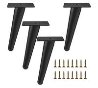 4 Pcs Furniture Legs, Modern Metal Table Legs, Oblique Sofa Legs, Cabinet Legs, DIY Replacement Furniture Legs, with Screws and Protective Feet,Black-72cm(28.3in)