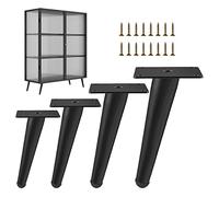 4 Pcs Furniture Table Legs,Modern Metal Oblique Furniture Legs,Furniture Feet,DIY Replacement Legs,Sofa Cabinet Desk Coffee Table Support Legs,Easy to Install,Black-50cm(19.7in)