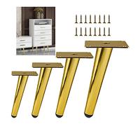 4 Pcs Furniture Table Legs,Modern Metal Oblique Furniture Legs,Furniture Feet,DIY Replacement Legs,Sofa Cabinet Desk Coffee Table Support Legs,Easy to Install,Gold-60cm(23.6in)