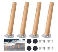 4 Pcs Furniture Table Legs,Wooden Furniture Feet,DIY Replacement Legs,Sofa Cabinet Desk Coffee Table Dining Table Support Legs 10cm 40cm,with Screws,25cm(9.8in)