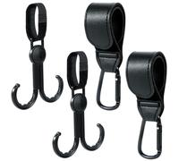 4 PCS Ganchos Carro Bebe, Enganche Carro Silla Bebe Mosqueton Colgador