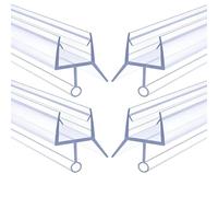 4 PCS Goma Mampara Ducha Inferior, Sello de Goma Transparente de 7 M, Fácil de Cortar e Instalar for Puertas de Baño de Vidrio Sin Marco(Standard type,10mm/0.39in)