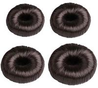 4 Pcs Hair Donut Wig Hair Bun Makers, Hair Bun Shaper Set, Fashion Bun Shapers Donut Bun Maker Hairstyle for Women and Girls (Dark brown)