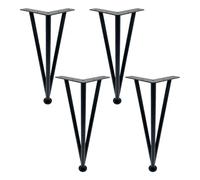 4 Pcs Hairpin Table Legs,Furniture Legs Adjustable,Metal Furniture Feet,Non-Slip/Wear-Resistant Desk Legs with Screws and Protector Feet,Black-40cm(15.7in)