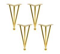 4 Pcs Hairpin Table Legs,Furniture Legs Adjustable,Metal Furniture Feet,Non-Slip/Wear-Resistant Desk Legs with Screws and Protector Feet,Gold-33cm(13in)