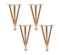 4 Pcs Hairpin Table Legs,Furniture Legs Adjustable,Metal Furniture Feet,Non-Slip/Wear-Resistant Desk Legs with Screws and Protector Feet,Champagne-20cm(7.9in)