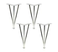 4 Pcs Hairpin Table Legs,Furniture Legs Adjustable,Metal Furniture Feet,Non-Slip/Wear-Resistant Desk Legs with Screws and Protector Feet,Silver-30cm(11.8in)