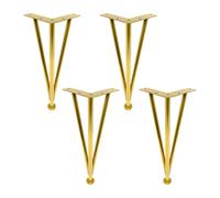 4 Pcs Hairpin Table Legs,Furniture Legs Adjustable,Metal Furniture Feet,Non-Slip/Wear-Resistant Desk Legs with Screws and Protector Feet,Gold-38cm(15in)