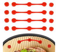 4 PCS Imanes Para Airfryer con Hebilla de Silicona, Imán Estable Para Papel de Horno Fijo Freidora de Aire Caliente Prevenir Quemaduras de Papel Color Rojo