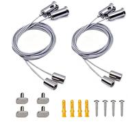 4 Pcs Juego de Suspensión de Cable de Acero Inoxidable Kit de Luces para Exteriores Kit de Suspensión de Cuerda Kit de Cuerda de Acero Inoxidable para Colgar Cuadros Cartelera LED Ropa Máximo 20 kg