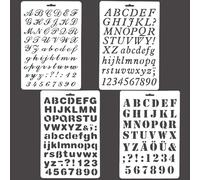 4 Pcs Letter Stencils, Assorted Styles Stencils Letters Drafting Drawing Alphabet Stencils Number and Letter Templates Stencil for DIY Craft Photo Album Scrapbook