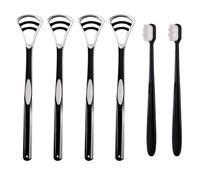 4 PCS Limpiador de Lengua + Pack de 2 cepillos de dientes extra suaves con 20.000 cerdas, para lengua para higiene bucal y aliento fresco, fácil de usar y limpiar, ecológico y práctico