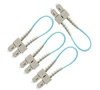 4 PCS Loopback Plug Tester Adaptador de cable de anillo de bucle dúplex de fibra óptica (línea SC, multimodo-OM3)