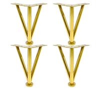4 PCS Mesa de cabello de metal ajustable Partes en oro Muebles de bricolaje modernos Pies para el sofá cama de la cama mesa de café impermeable a prueba de óxido de 25 cm/9.8 pulgadas Made in China