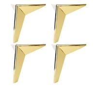 4 Pcs Metal Furniture Legs,DIY Replacement Furniture Feet 10cm 13cm 15cm 17cm,with Screws and Protector Feet,Kitchen Bathroom Desk Legs,Gold-10cm(3.9in)