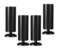 4 Pcs Metal Furniture Legs,Stainless Steel Cabinet Legs,Modern Round Tube Sofa Legs,Height Adjustable Coffee Table Legs,Easy to Clean and Maintain,for Bed Cabinet, black25cm/9.8in