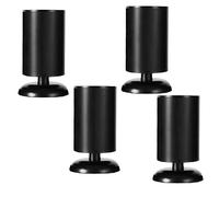 4 Pcs Metal Furniture Legs,Stainless Steel Cabinet Legs,Modern Round Tube Sofa Legs,Height Adjustable Coffee Table Legs,Easy to Clean and Maintain,for Bed Cabinet, black15cm/5.9in