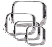 4 PCS Neceser Transparente e Impermeables con Certificado TSA, Neceser Juvenil para Vacaciones, Viajes, Baño, Accesorios de Viaje, Avión, Líquidos, Bolsa de Cosméticos de PVC,