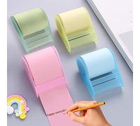 4 PCS Notas adhesivas,Dispensador de notas,Notas Adhesivas Pastel,Marcadores de Paginas,Notas Adhesivas Autoadhesivas,Dispensador de Notas Adhesivas Pastel,con longitud ajustable