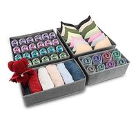 4 Pcs Organizador Armario Ropa,Plegable Cajas de Almacenamiento,Cajas Organizador Cajones Tela,Cajas Organizadoras de Almacenamiento de Cajones Divisores para Ropa Interior,Calcetines,Corbatas