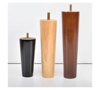 4 Pcs Patas De Madera Para Muebles De Mesa Conicas Pata Para Muebles Madera Maciza Con Tornillos Y Deslizadores De Fieltro Patas Para Sofá Escritorio Mesitas De Noche(Negro,25cm/9.8in)