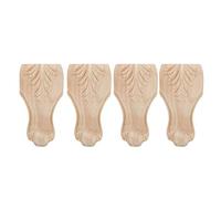 4 Pcs Patas de Mueble Talladas de Madera de Caucho, Patas Decorativas para Sofá, Armario, Mesa de Centro, Estilo Americano, 12/15/18 cm