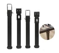 4 Pcs Patas para Somier,Patas Somier láminas Universales Patas Muebles Metal Altura Regulable 1 cm para Base Tapizada, Somier, Marcos,Negro (24cm(9.4in))
