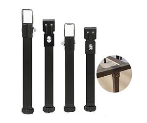 4 Pcs Patas para Somier,Patas Somier láminas Universales Patas Muebles Metal Altura Regulable 1 cm para Base Tapizada, Somier, Marcos,Negro (24cm(9.4in))