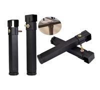 4 Pcs Patas Somier Graduables,Accesorios de Armazón de Cama Universales Patas Pies Apoyo Metal para Muebles Cuadradas para Somier ó Base Tapizada (15cm(5.9in))