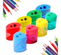 4 Pcs Pencil Sharpeners with Lid, Dual Holes Compact Colored Handheld Pencil Sharpener, Colored Handheld Sharpener Suitable, for Artists Students School Class Home Office (mix)
