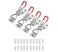 4 Pcs Pestillo Metálico Ajustable BOBOZHONG - Cierre Rápido 100kg/220lbs, Hierro Galvanizado para Cajas/Gabinetes/Maletas, Distancia Ajustable, Empuñadura Antideslizante - Incluye Tornillos