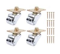 4 Pcs Piano Caster Wheel, Upright Piano Swivel Caster, 360 Degree Rotatable Metal Caster Wheel for Furniture Bookshelf Sofa, Heavy Duty Iron Construction with Quiet Rolling Motion