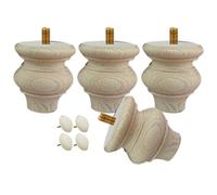 4 PCS Piernas de Muebles de Madera sin terminar, Pies de Soporte de Madera M8 de Montaje de Perno, pies de gabinete de reemplazo, Sofá de Silla de Stand de TV TV TV TV (c) (a)