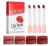 4 PCS Pintalabios,Pintalabios Caja De Cigarrillos,Juego de Lápiz Labial Mate,Taza Antiadherente Terciopelo, Duradero Impermeable Creativo para Mujeres y Niñas Maquillaje de Labios