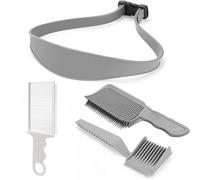 4 Pcs Plantilla de Corte de Pelo, Peine Degradado Pelo, Peine de Posicionamiento de Peluquería, Cinta De Silicona Ajustable, Profesionales de Peluquería para Hombres Salón Herramientas