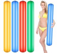 4 Pcs Pool Inflatable Sticks 41.3 Inch Pool Noodles Colorful PVC Outdoor Water Games Toy for Beaches Swimming Pool Party Decor