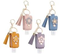 4 PCS Portable Empty Bottle Keychain,30ml Leakproof Refillable Mini Travel Bottles,Hand Sanitizer Keychains,Lightweight Toiletry Bottle for Toiletries,Liquids,Gym,Travel (Pink,Blue,Purple,Yellow)