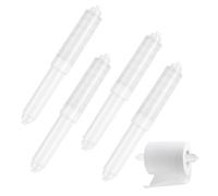 4 Pcs Portarrollos de Papel Higiénico de Plástico,Soportes de Papel Higiénico de Repuesto de Plástico Rodillo de Repuesto con Resorte(Blanco)