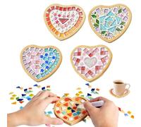 4 PCS Posavasos DIY Mosaico Azulejos Vidrio Colores Manualidades Artes