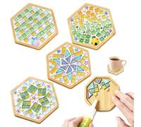 4 PCS Posavasos DIY Mosaico Azulejos Vidrio Colores Manualidades Artes
