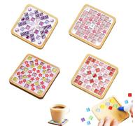 4 PCS Posavasos DIY Mosaico Azulejos Vidrio Colores Manualidades Artes