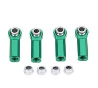 4 Pcs RC Link Rod End M4 Thread CW 7mm | High Strength Alloy Ball Joint for 1/10 Model Car | Replacement for Steering/Suspension System | 4 Nuts Included (Green)
