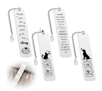 4 PCS Regalo Profesora Infantil, Marcapáginas Metal, Marcador Libro, Regalo Profe Maestra Primaria Graduación Guardería Colegio Escuela Navidad,Regalo de Maestra, Marcador de Libro Regalo