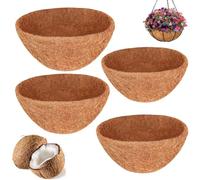 4 Pcs Revestimiento Redondos Fibra Coco Natural, 12In Forro Macetas Colgantes Reemplazable, Base Canastas Flores Colgar, Estera Reemplazo Gruesa Plantas para Interiores,Exteriores,Jardín,Porche,Balcón