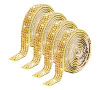 4 PCS Rhinestons Ribbon 4 Adhesivas Cintas Rinestas Tiras Diario Imitación Decoración Regalos Ropa Ropa