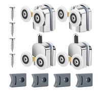 4 Pcs rodamientos de mampara corredera de ducha doble,23 mm Ruedas de Mamparas de Baño Ruedas para Puertas de Cabinas de Ducha Rodillos de Recambio para Las Puertas